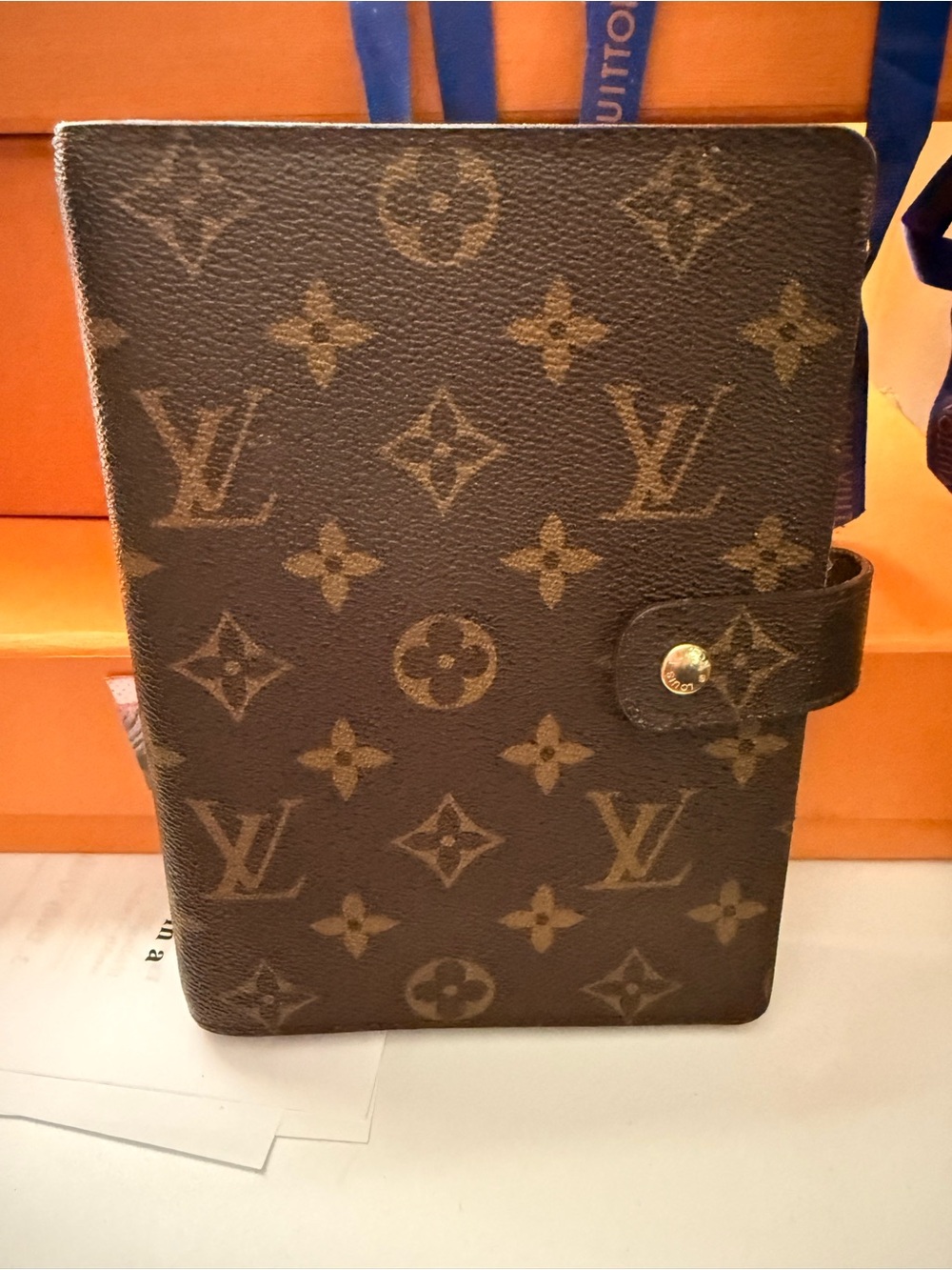 Louis Vuitton Monogram Notebook Agenda Cover in Brown and Tan